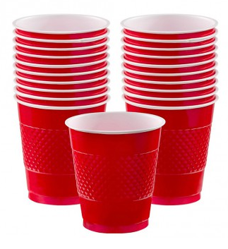 Plastic Cup Extra Large Red 355ml