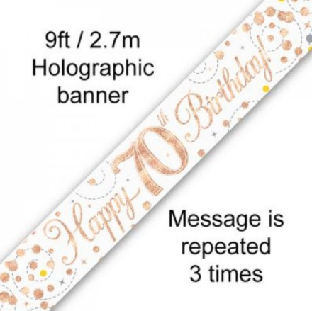 Banner Sparkling Fizz Rose Gold 70th