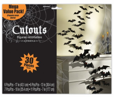 Cutouts Bats 30pcs