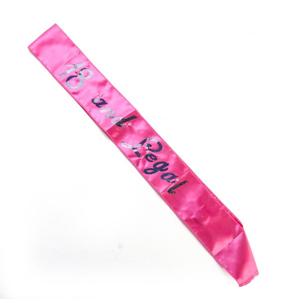 18th Birthday Flashing Sash Pink