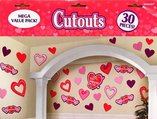 Cardboard Cutouts Valentine's Hearts