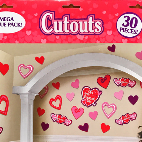 Cardboard Cutouts Valentine's Hearts