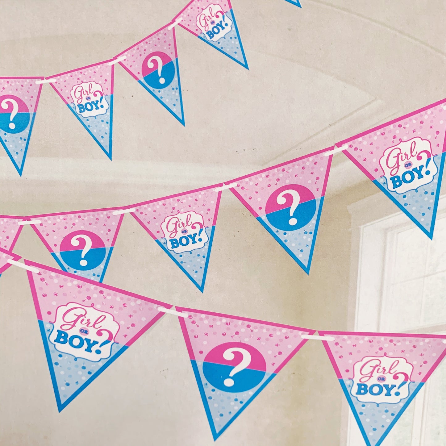 Gender Reveal Pennant Banner Bunting