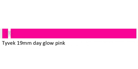 Wristbands Tyvek 19mm Day Glow Pink