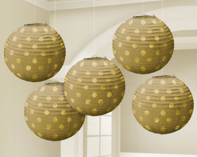 Paper/ Foiled Lanterns Gold