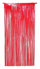 Metallic Foil Curtain Red