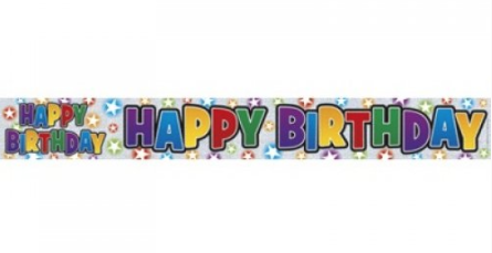 Foil Banner Happy Birthday Stars