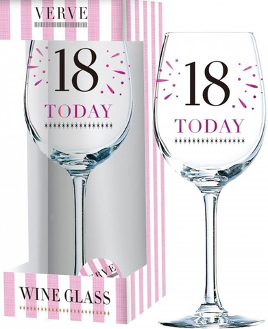 Wine Glass 18 Today Pink