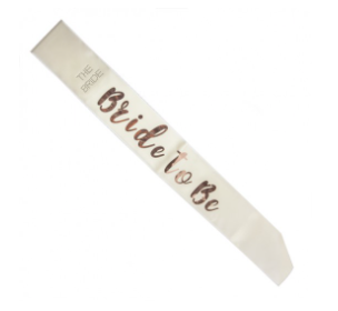 Satin Sash Bride To Be Rose Gold on Ivory