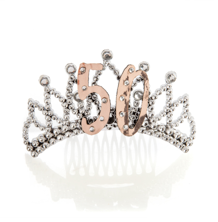 Tiara 50th Rose Gold/Silver