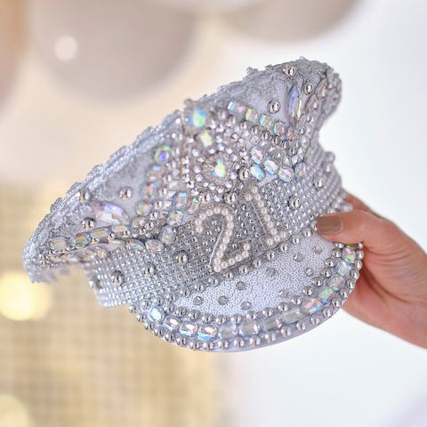21st Hat Diamantés and Pearls