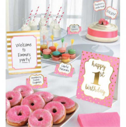 Buffet Decorating Kit 1st Birthday Pink SALE ITEM NO REFUNDS