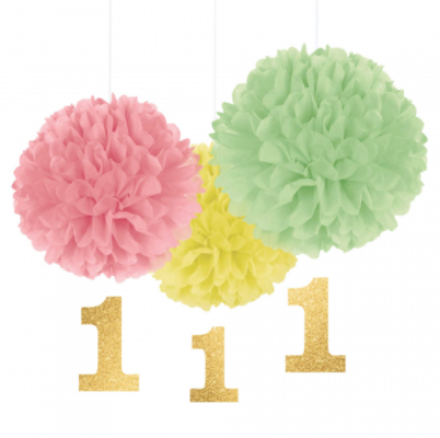 Fluffy Decorations 1st Birthday Girl SALE ITEM NO REFUNDS
