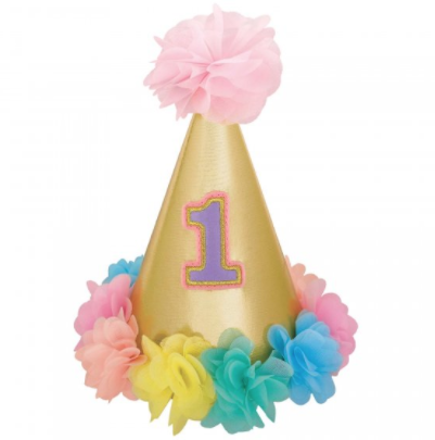 1st Birthday PomPom Party Hat