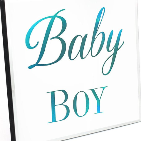 Colour Changing Mirror Plaque Baby Boy