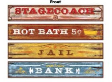 Western Signs pack of 4