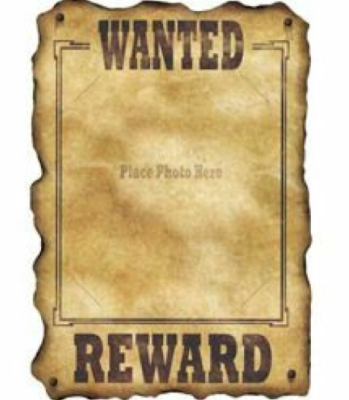 Western wanted reward sign
