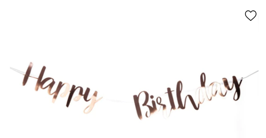 Banner Happy Birthday Metallic Rose Gold