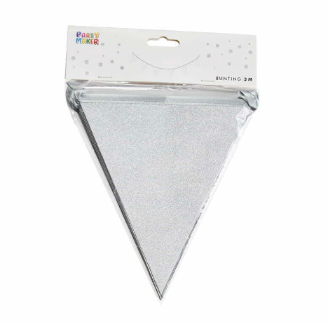 Bunting Glitter Silver 3.5m