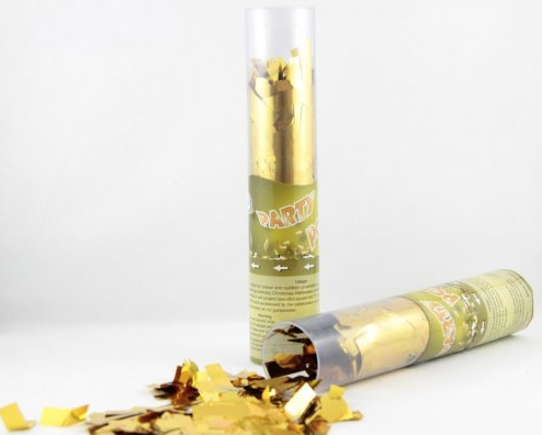 Hand-Held Confetti Popper Gold