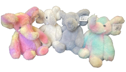 Plush Elephant Toy: Colour selected at random