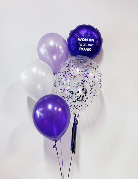 Int. Women's Day Confetti And Foil Bouquet with Personalisation