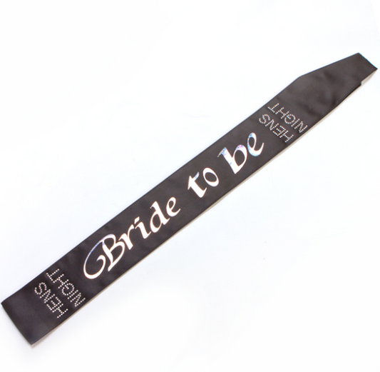 Bride To Be Sash Black