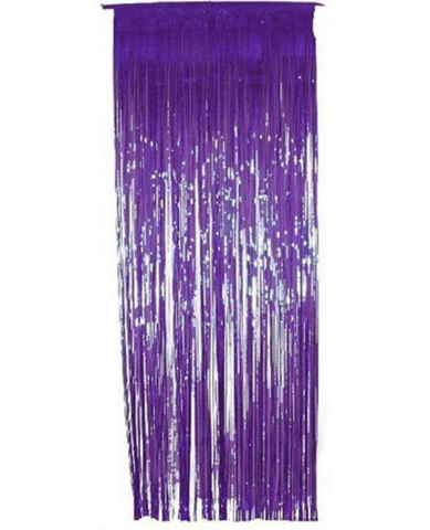 Metallic Foil Curtain Purple