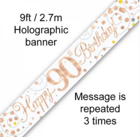 Banner Sparkling Fizz Rose Gold 90th
