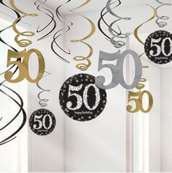 Birthday Swirl Decorations 50th