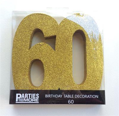 Centrepiece Foam Glitter Number 60 Gold
