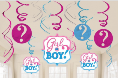 Gender Reveal Swirl Decorations