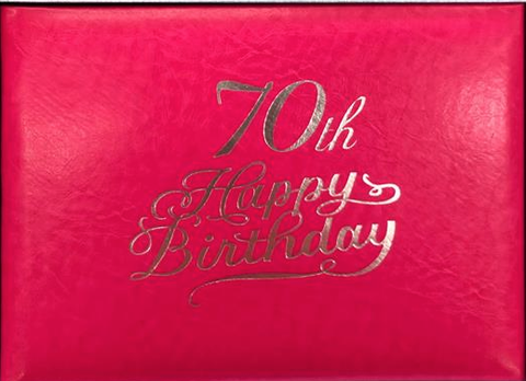 Guest Book 70th Hot Pink/Silver in Box