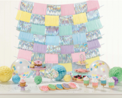 Shimmer Fringe Backdrop Pastels