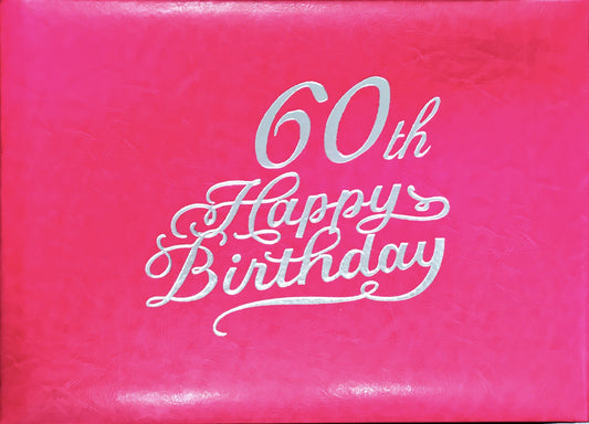 Guest Book 60th Hot Pink/Silver in Box