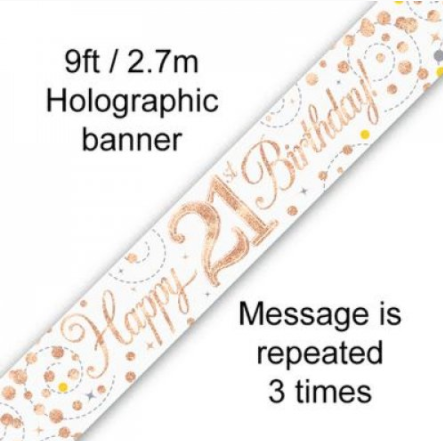 Banner Sparkling Fizz Rose Gold 21st