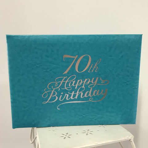 Guest Book 70th Teal/Silver in Box