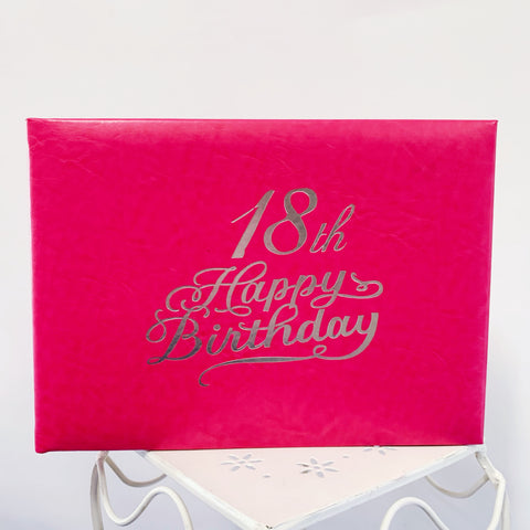 Guest Book 18th Hot Pink/Silver in Box