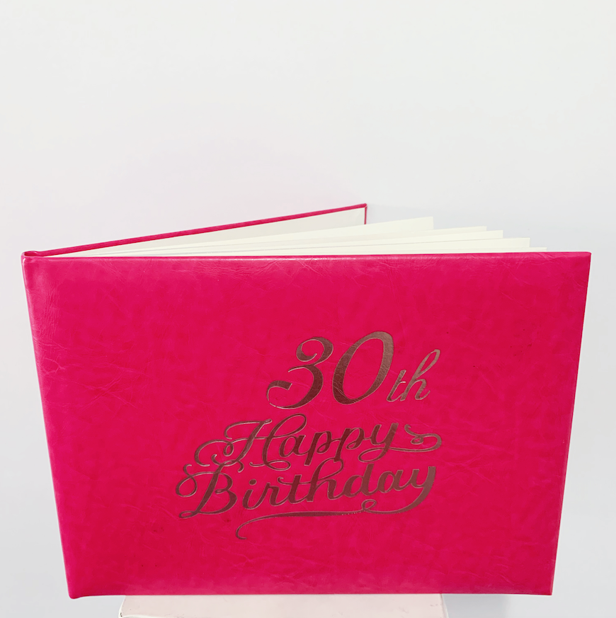 Guest Book 30th Hot Pink/Silver in Box