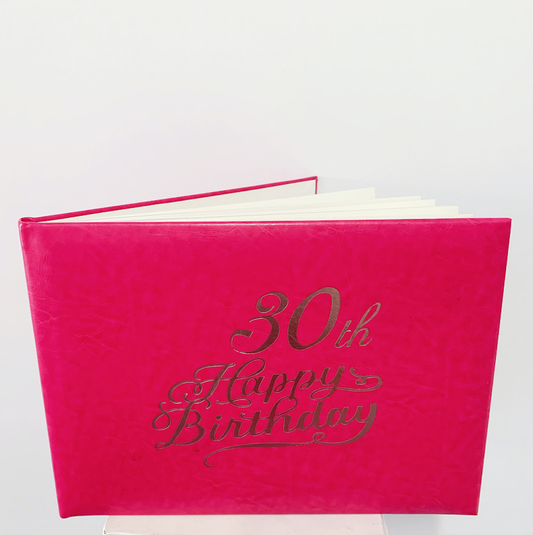 Guest Book 30th Hot Pink/Silver in Box