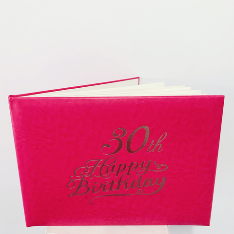 Guest Book 30th Hot Pink/Silver in Box