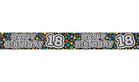 Foil Banner 18th Black