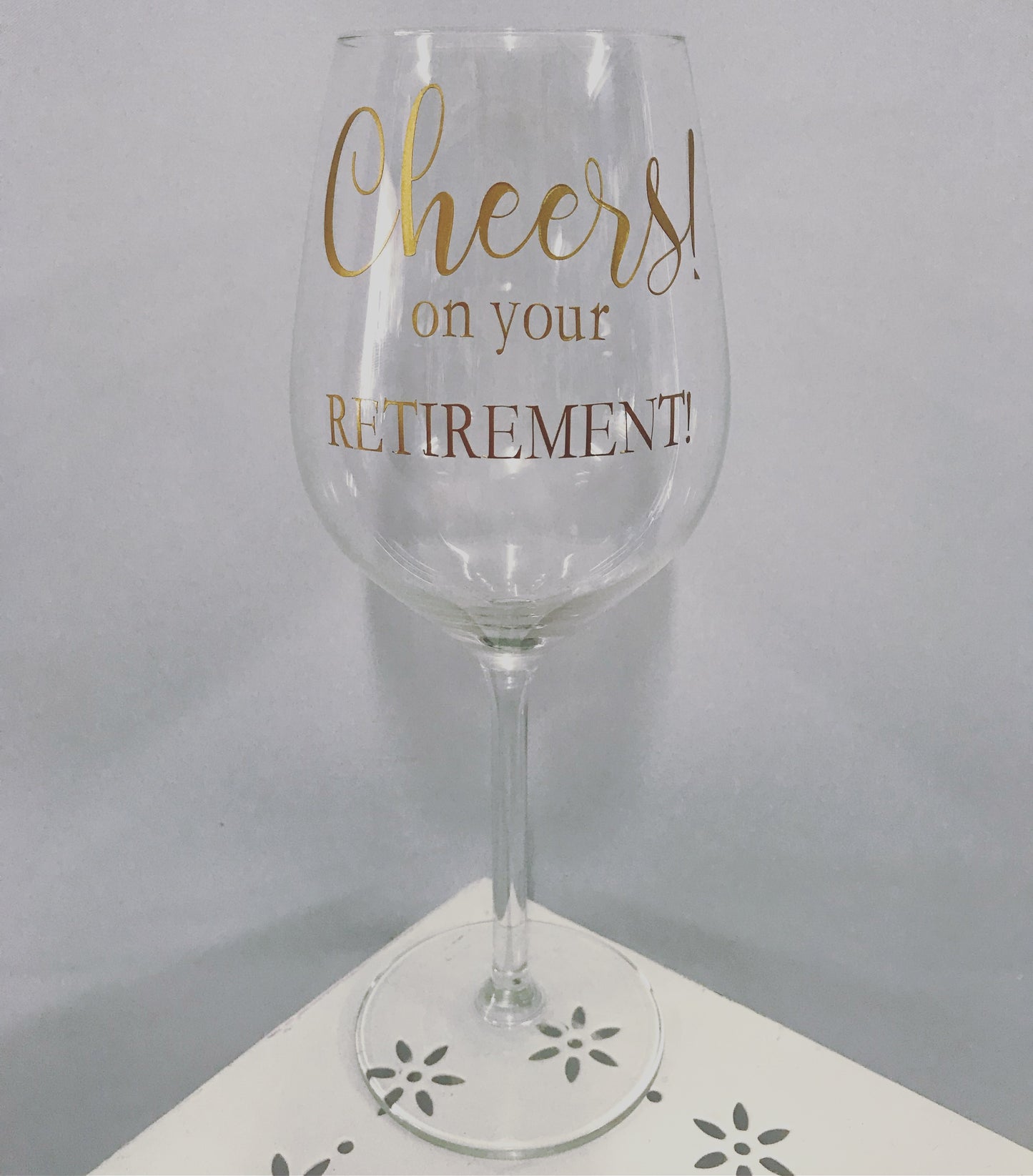 Happy Retirement Wine Glass