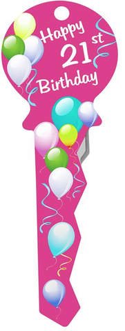 Signature Key 21st Pink Balloons
