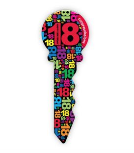 MARKDOWN NO REFUNDS: Signature Key 18th Bright Colourful
