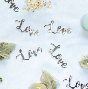 Confetti Jumbo LOVE Silver