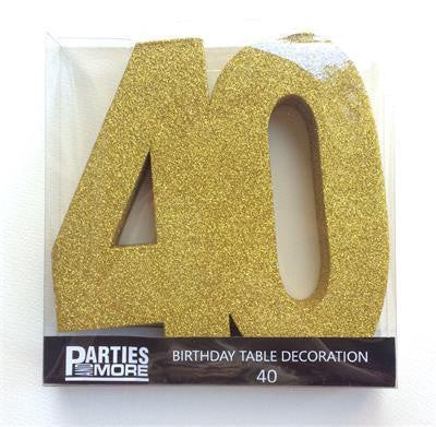 Centrepiece Foam Glitter Number 40 Gold