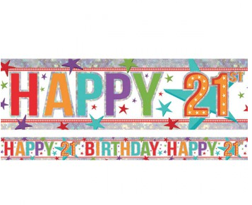 Banner Happy 21st Birthday Foil