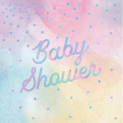 Napkins Baby Shower Pastel Rainbow