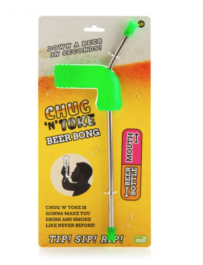 Chug 'N' Toke Beer Bong Fluro Green